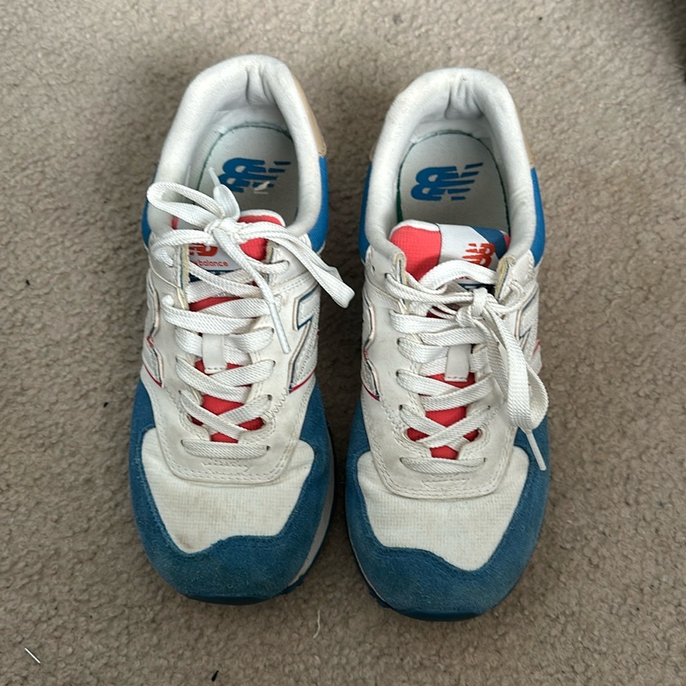 New Balance 574 White/Royal/Red Blue Sneakers